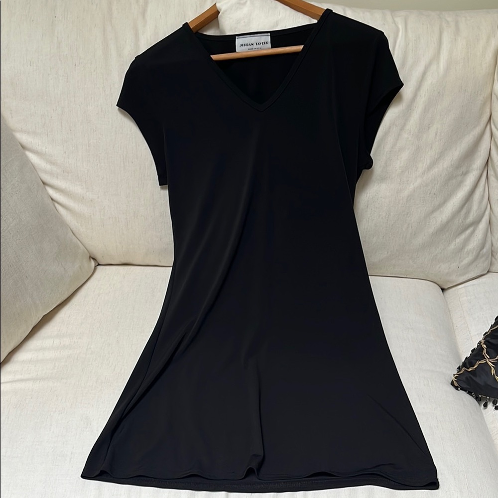Jordan Taylor Black Vneck Coverup Cap Sleeve Dress Size S/M - Picture 4 of 4